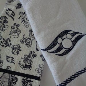 Disney Cruise Line One pack of 2 Kitchen towels, 100% cotton + nautical Mickey